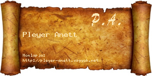 Pleyer Anett névjegykártya